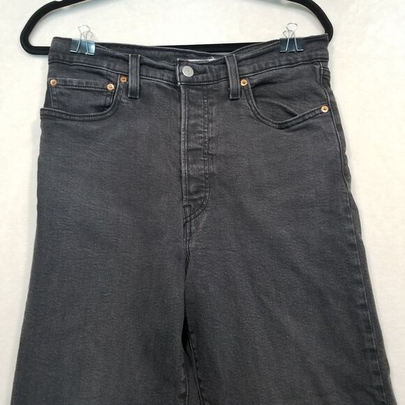 Levi's Women's Ribcage Straight Ankle High Rise Jeans - Black - Picture 3 of 11